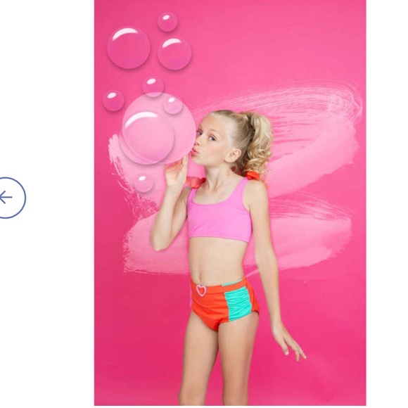 NESSI BYRD***Orange/Pink High Waist Bikini Set**Size 12Y $85 - Picture 6 of 8